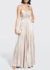 A.l.c Pleated Sleeveless Maxi Dress In Pink Tint