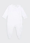 Marie Chantal Kids' Girl's Wing Embroidered Velour Footie Pajamas In White