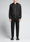 Alexander Mcqueen Black Light Satin Harness Bomber Jacket In Black