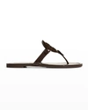 Tory Burch Miller Logo Patent Flat Thong Sandals In Coconut