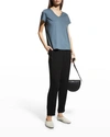 Eileen Fisher Organic Pima Cotton Jersey V-neck Tee In Eucalyptus