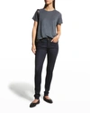 Eileen Fisher Organic Linen Jersey Crewneck Tee In Eucalyptus