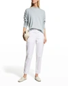 Eileen Fisher Organic Cotton & Hemp High Waist Tapered Ankle Pants In White