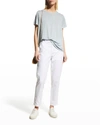 Eileen Fisher Organic Linen Jersey Crewneck Tee In Frost