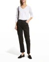 Eileen Fisher Garment-dyed Stretch Denim Ankle Jeans In Black