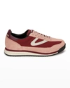 Tretorn A-rawlins Colorblock Suede Retro Sneakers In Burga