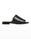 Givenchy 4g Leather Flat Slides In 001 Black