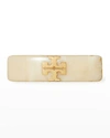 Tory Burch Kira Small Logo Acetate Barrette In Gold