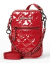 MZ WALLACE MICRO PATENT QUILTED CROSSBODY BAG,PROD248200057