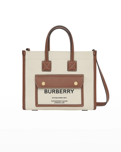 BURBERRY CANVAS LOGO TOP HANDLE TOTE BAG,PROD247880066