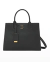 Burberry Black Frances Tb Plaque Tote Bag In Black