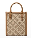 Tory Burch Mini T Monogram Jacquard North-south Tote Bag In Hazel
