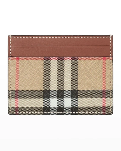 Burberry Sandon Check Update Card Case In Archive Beige