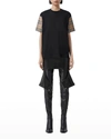 Burberry Check Motif Cotton T-shirt In Black