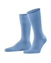 Falke Brand-print Ribbed-trim Wool-blend Socks In Cornflower