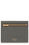 Mulberry Zipped Leather Card Case In Charcoal