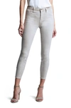 L Agence Margot Coated Crop High Waist Skinny Jeans In Biscuit/ Gld Glit Coat