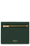 Mulberry Zipped Leather Card Case In  Green