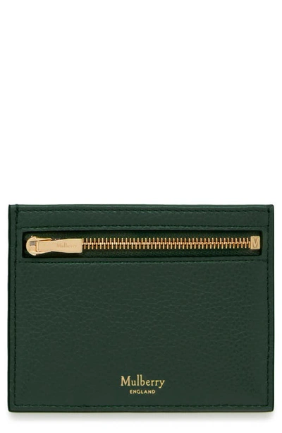 Mulberry Zipped Leather Card Case In  Green