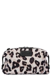 Dagne Dover Large Hunter Water Resistant Toiletry Bag In Leopard Print