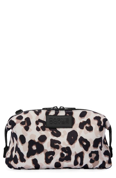 Dagne Dover Large Hunter Water Resistant Toiletry Bag In Leopard Print