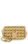 Tory Burch Miller Basketweave Leather Convertible Clutch In Cornbread