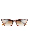 Ray Ban 52mm Transparent Cat Eye Sunglasses In Striped Havana/ Brown
