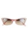 Ray Ban 52mm Transparent Cat Eye Sunglasses In Transparent Pink/ Brown
