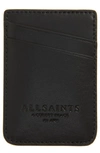 Allsaints Callie Leather Card Case In Black
