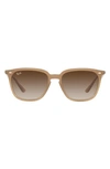 Ray Ban 55mm Gradient Square Sunglasses In Turtledove/ Gradient Brown