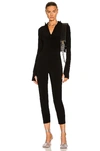 NORMA KAMALI LONG SLEEVE TURTLENECK SKULL CAP CATSUIT,NOMF-WC87