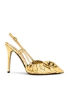 Valentino Atelier Shoes 03 Rose Edition Slingback 110mm Pumps In Antique Brass