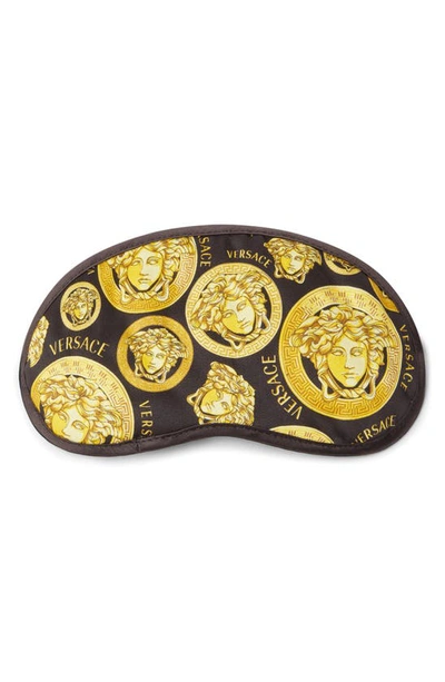 Versace Medusa Amplified Eye Mask In Black-gold