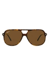 Ray Ban 60mm Square Polarized Sunglasses In Havana
