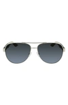 Ferragamo Lifestyle 61mm Aviator Sunglasses In Matte Gold