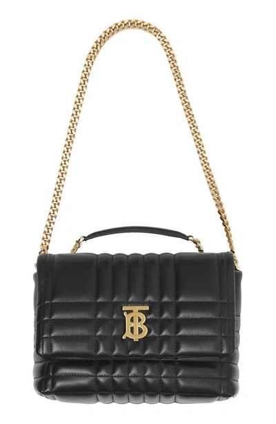 Burberry Small Lola Quilted Leather Satchel In Black