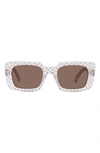 Celine Women's Studded Rectangular Sunglasses, 51mm In Clear/brown