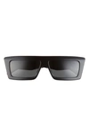 Celine 57mm Flat Top Sunglasses In Shiny Black / Smoke