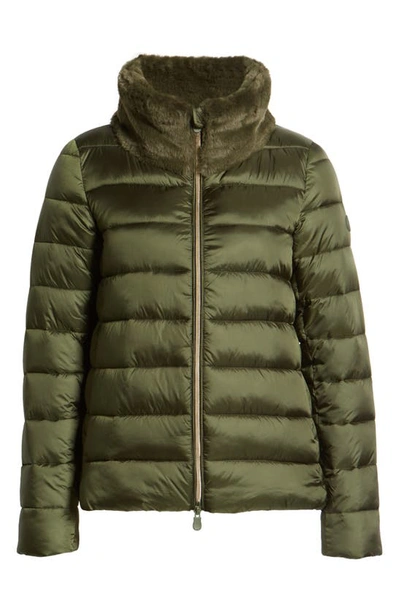 Save The Duck Mei Puffer Jacket In 50023 Pine Green