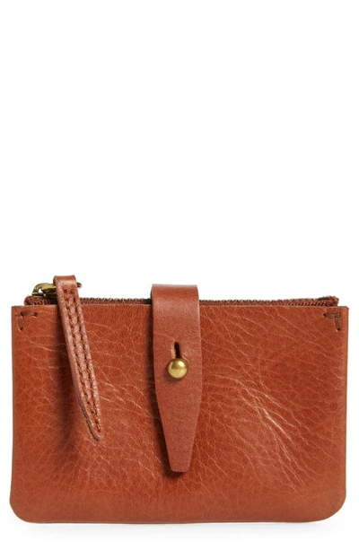 Madewell The Leather Accordion Wallet In English Saddle