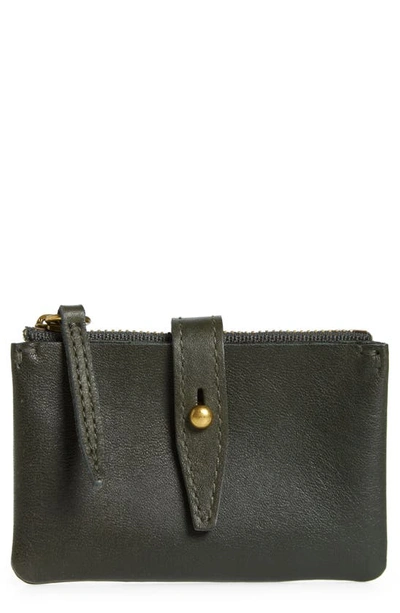 Madewell The Leather Accordion Wallet In Dark Forest