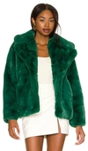 Apparis Milly Faux Fur Short Coat In Verdant Green