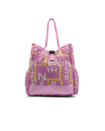 Hunter Exploded Logo Ripstop Packable Tote Bag In Purple