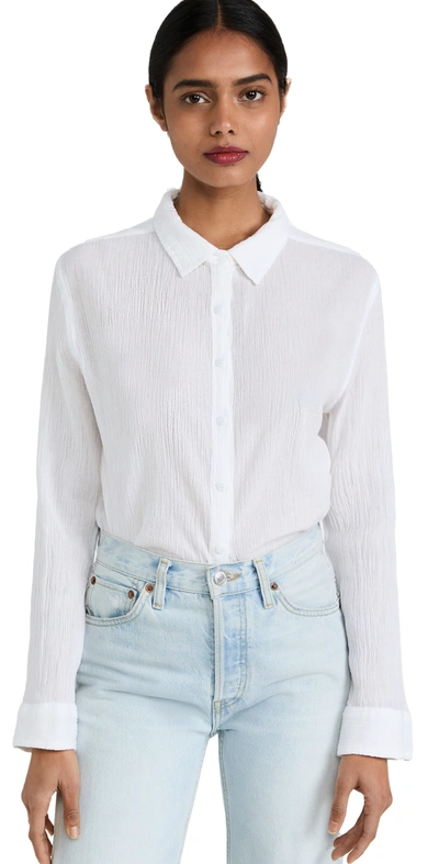 Melissa Odabash Tina Cotton Gauze Coverup Shirt In White