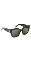 Saint Laurent Ysl Oversized Acetate Cat-eye Sunglasses In Shiny Black