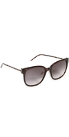Saint Laurent Square Acetate & Metal Sunglasses In Shiny Dark Havana