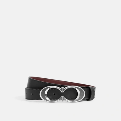 Coach Signature Buckle Belt, 25 Mm In Black