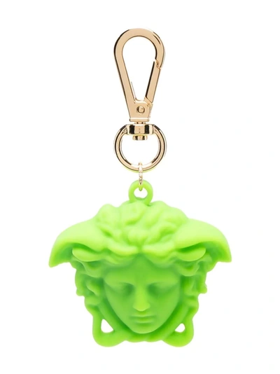 Versace Silicone Medusa Keychain In Green