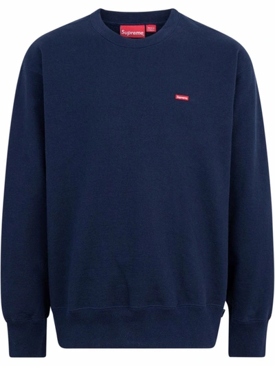 Supreme Small Box Logo Crewneck Sweatshirt In Blau