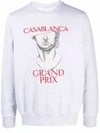 Casablanca Grand Prix Organic Cotton Sweatshirt In Grau
